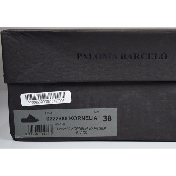 PALOMA BARCELO NIB KORNELIA SILK BLACK LEATHER PLATFORM SLIDE SANDAL. EU 38/US 8 - Picture 13 of 13